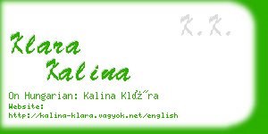 klara kalina business card